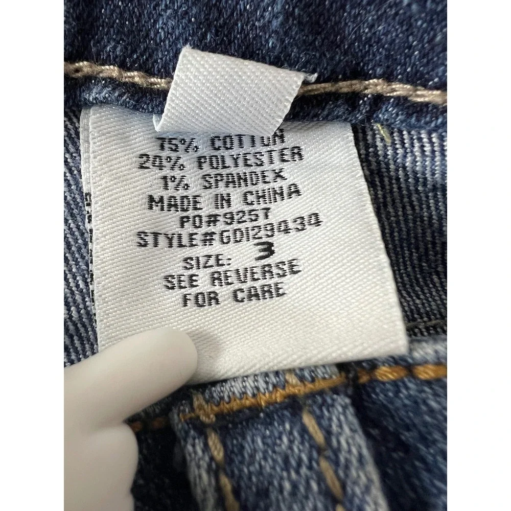 Paris Blue Capri Jeans Womens 3 Medium Wash Low Rise Studded Stretch Denim Good